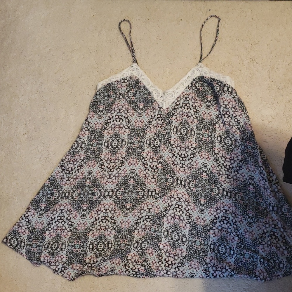 Pink, Blue, White and Black patterned Shirt/Dress